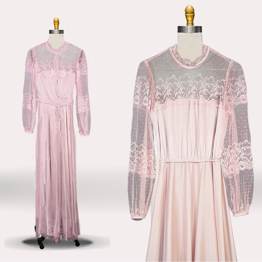—SOLD— 70s Vtg JCPenney’s Mauve Boho Prairie Dress